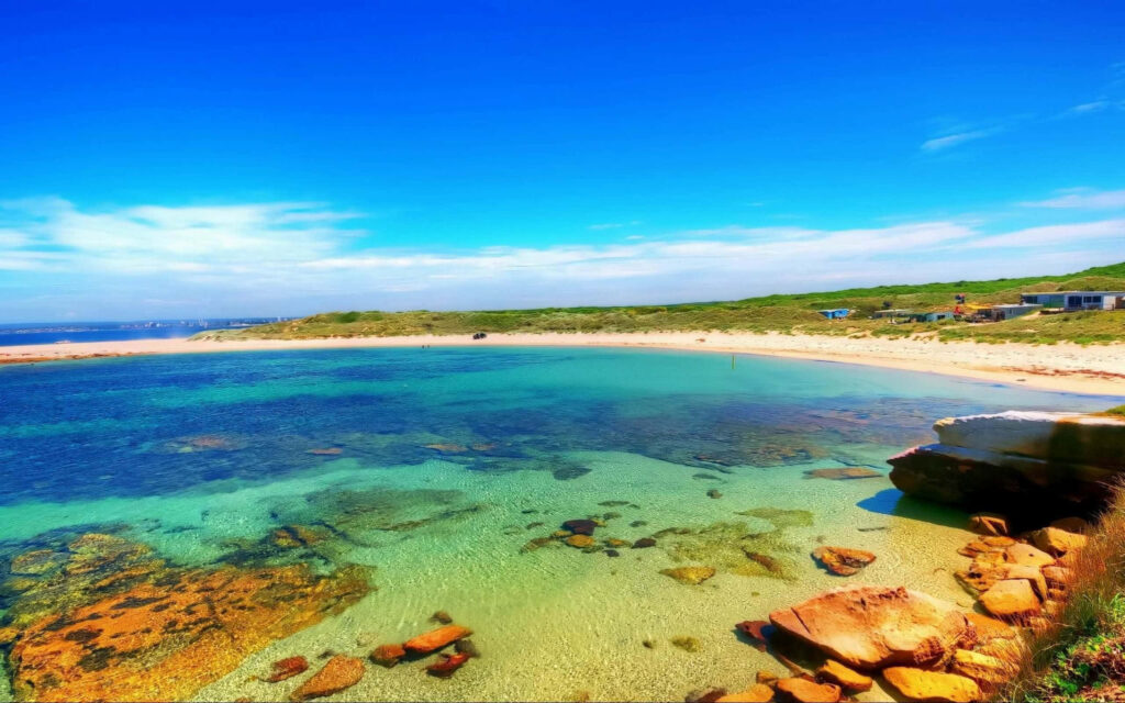 Stunning Australian Beach Wallpaper: Turquoise Waters & Lush Greens