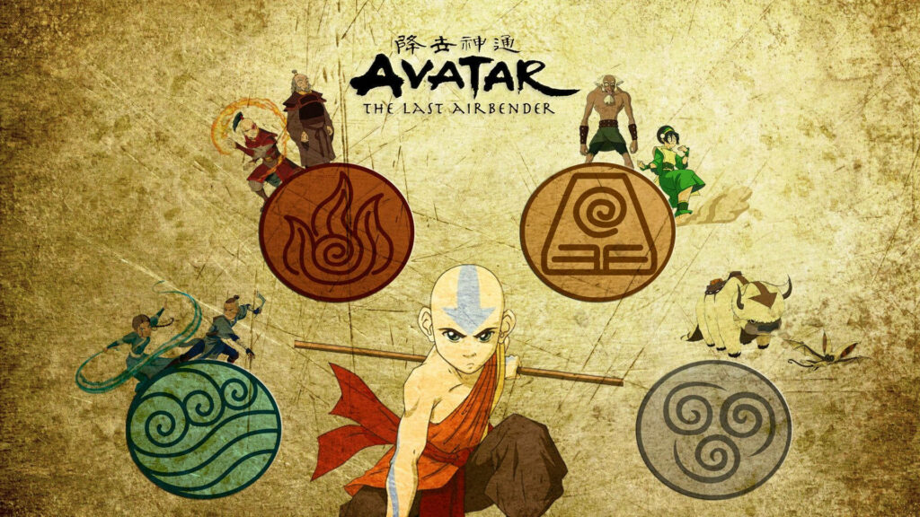 Aang Wallpaper: Elemental Symbols & Iconic Characters from Avatar
