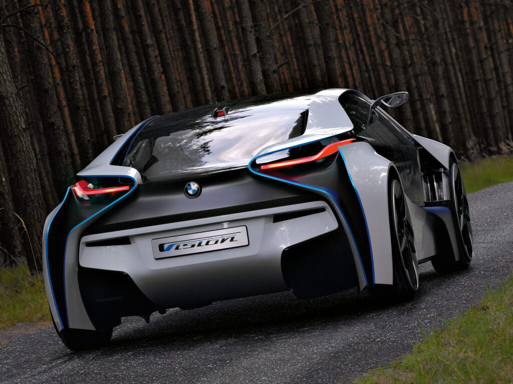 BMW Vision EfficientDynamics: Futuristic Car in Forest Background Wallpaper