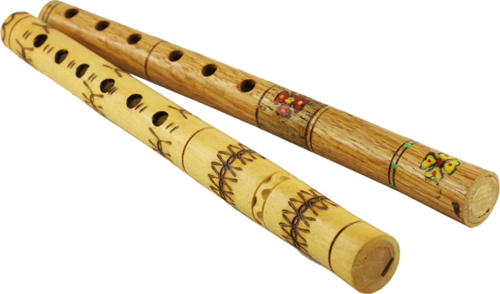 Colorful Bamboo Bansuri Flutes: Artistic Wallpaper Background
