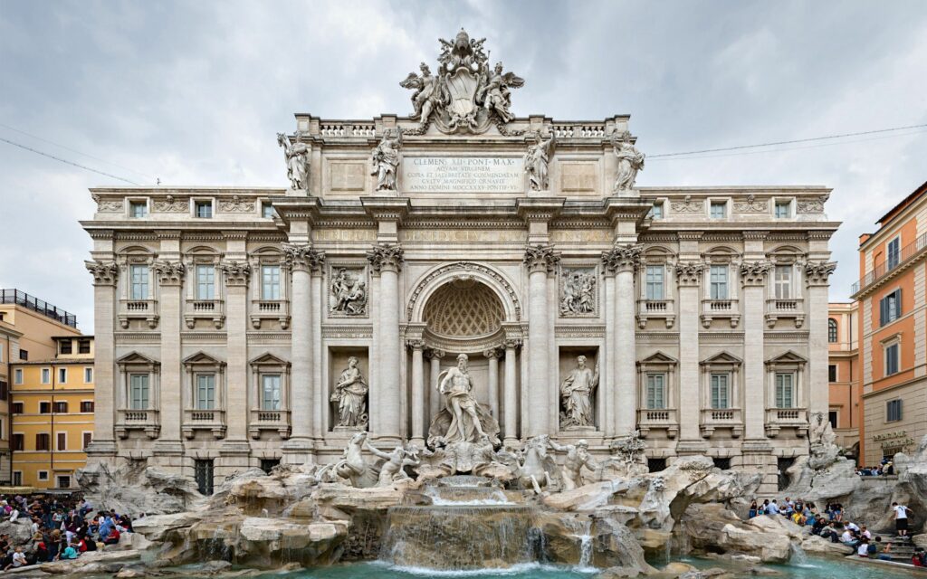Trevi Fountain Wallpaper: Iconic Baroque Architecture in Rome
