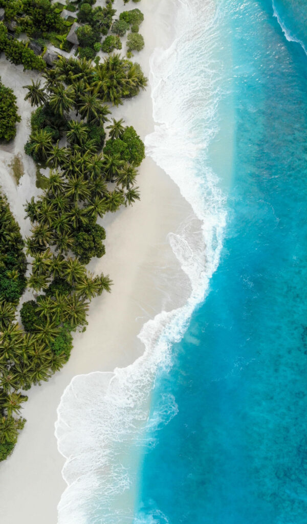 Serene Tropical Beach Wallpaper: Turquoise Waves & White Sand