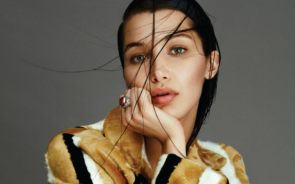 Elegant Bella Hadid Wallpaper: Chic Style & Captivating Gaze