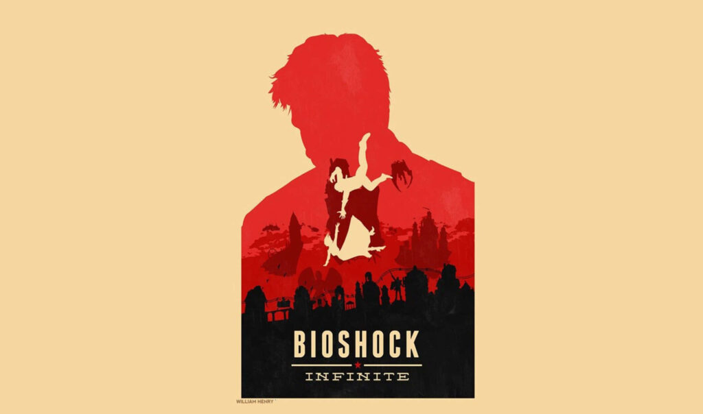 BioShock Infinite Vector Art Wallpaper: Striking Silhouette Design