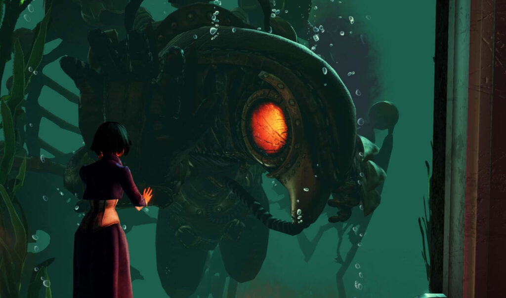 Emotional BioShock Infinite Wallpaper: Elizabeth & Songbird in Depths