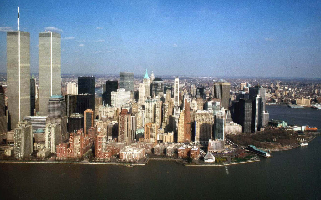 Stunning Bird's-Eye View of Old NYC: Iconic Skyline Wallpaper