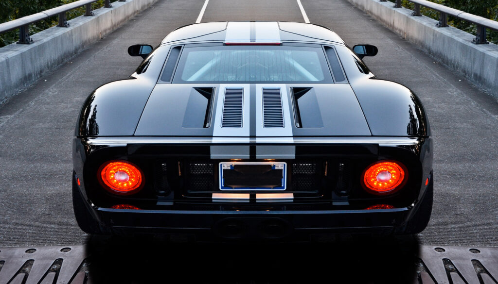 Stunning Black Ford Rear View Wallpaper - Speed & Elegance