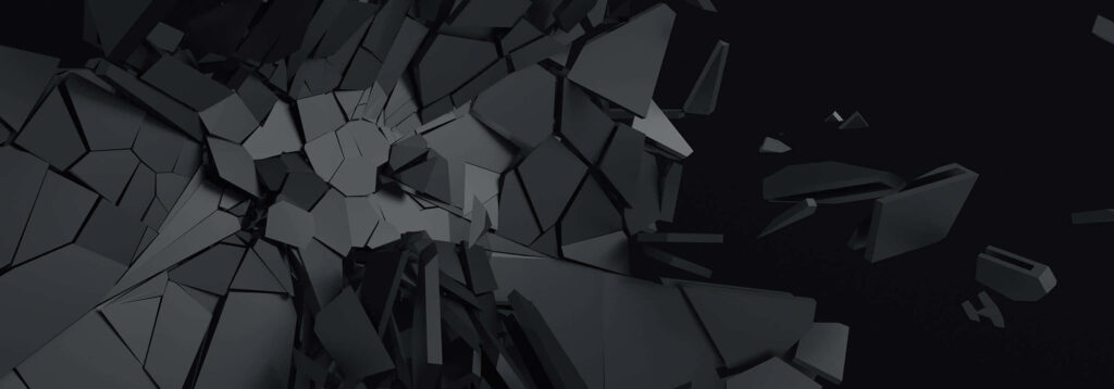 Abstract Dark Background with Shattered Black Glass Shards Wallpaper