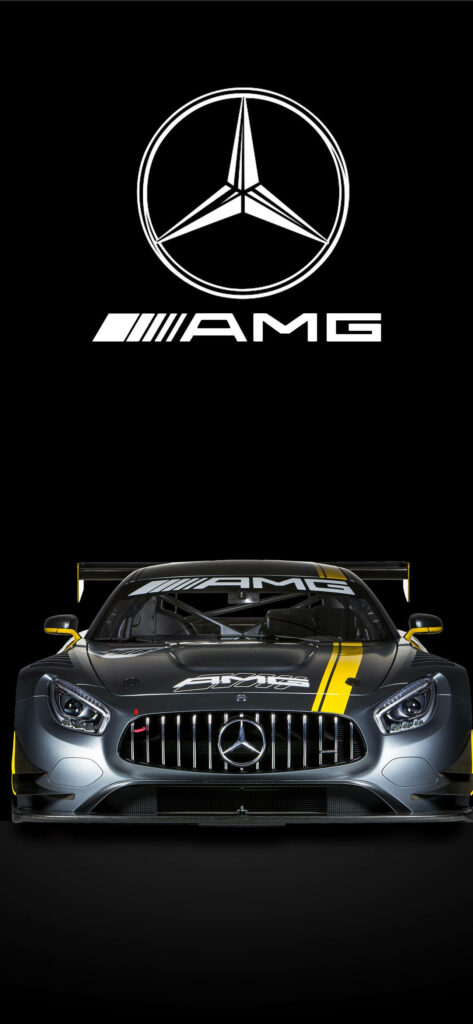 Stunning Black Mercedes-Benz AMG GT3 Wallpaper with Racing Stripes