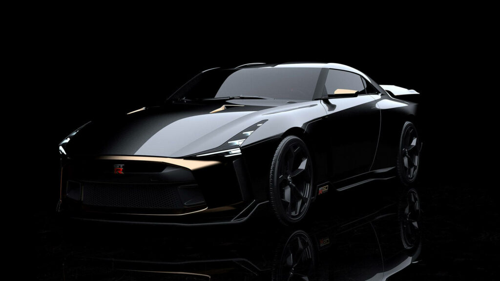 Futuristic Black Nissan GT-R50 Wallpaper - Luxury & Performance Design