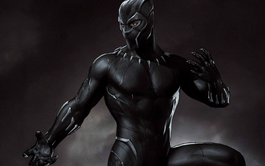Black Panther Wallpaper: Bold Black & White Marvel Design