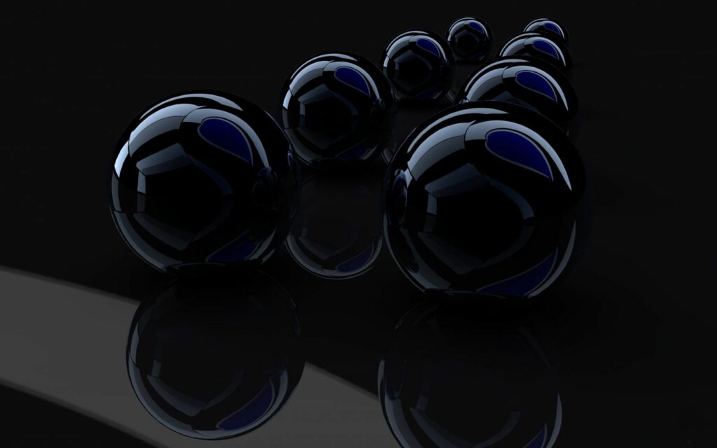 Glossy Black Spheres Wallpaper - Stunning 1680x1050 Design