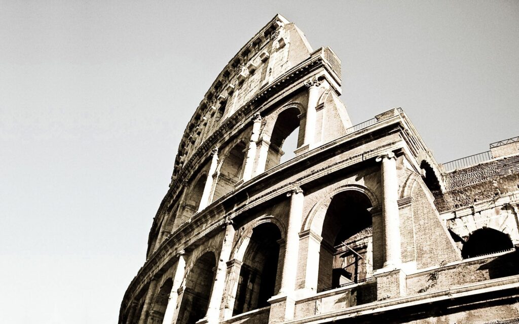 Stunning Black & White Colosseum Wallpaper - Architectural Grandeur