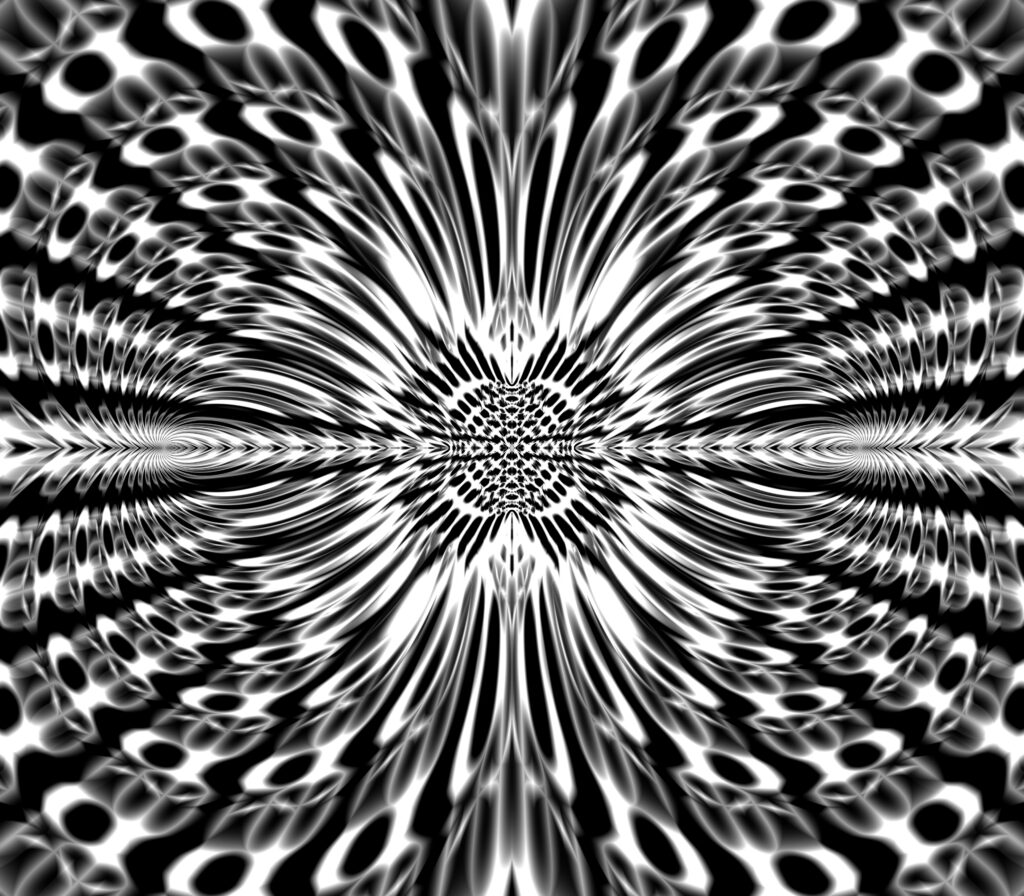 Mesmerizing Black & White Fractal Wallpaper: Intricate Abstract Design