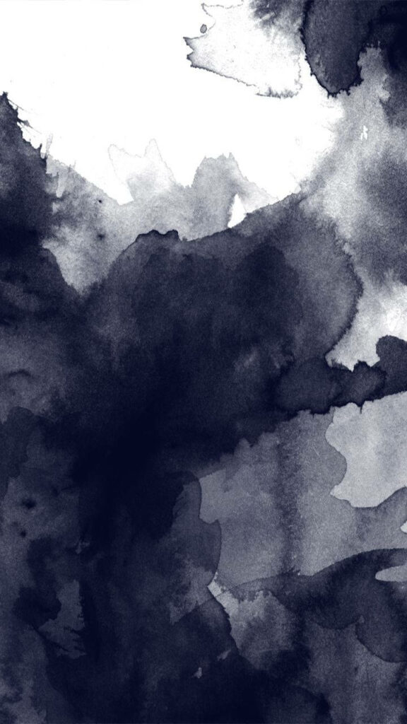 Moody Black & White Watercolor iPhone Wallpaper - Elegant Abstract Design