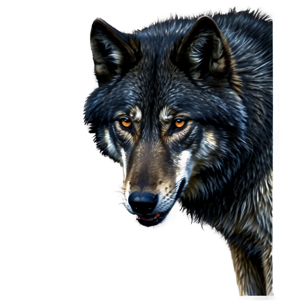 Striking Black Wolf Portrait Wallpaper: Intense Mood & Texture