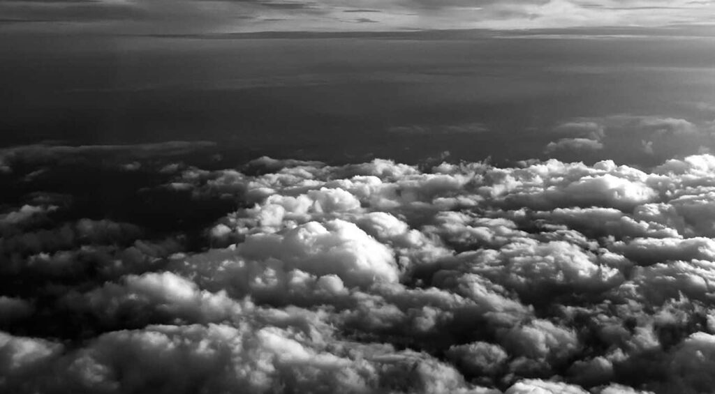 Dramatic Black and White Cloud Wallpaper for Serene Background