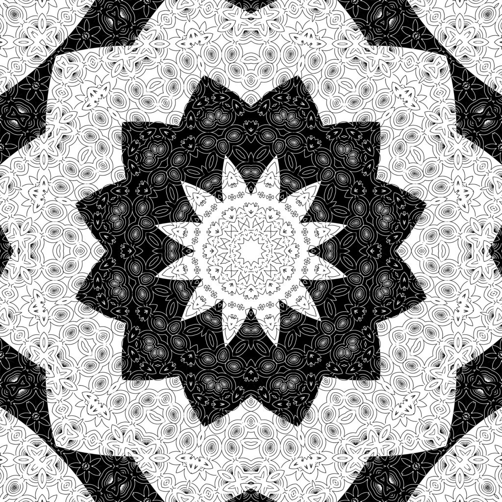 Stunning Black and White Fractal Wallpaper with Intricate Patterns