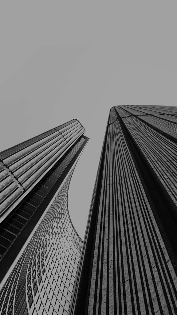 Stunning Black and White Skyscrapers: Modern Architecture Background Wallpaper