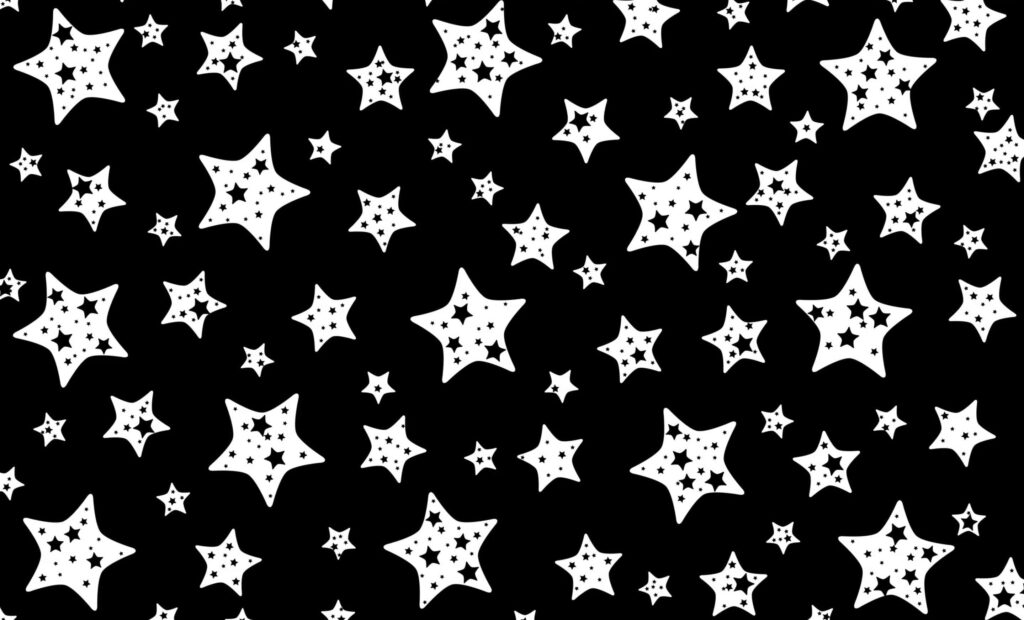 Minimalist Black and White Star Pattern Wallpaper for a Celestial Theme