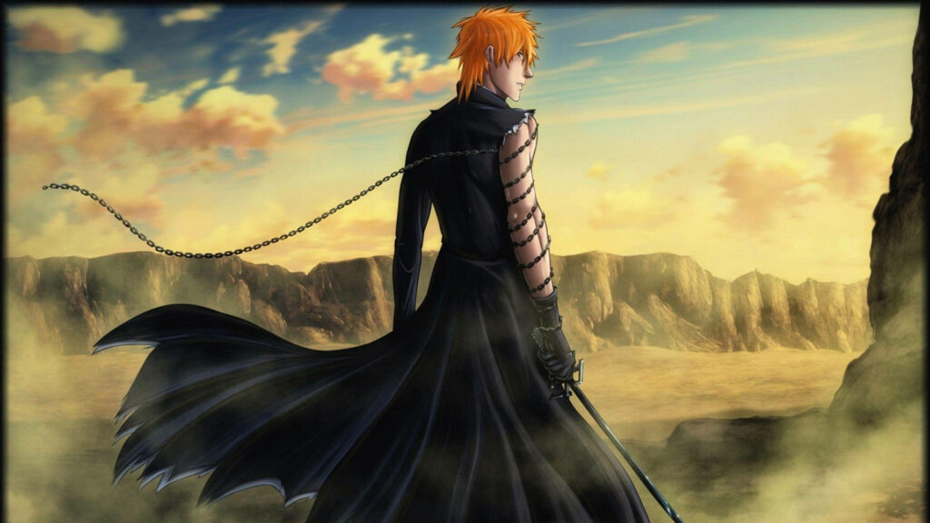 Bleach Swordsman Wallpaper: Stunning Desert Scene & Character Detail