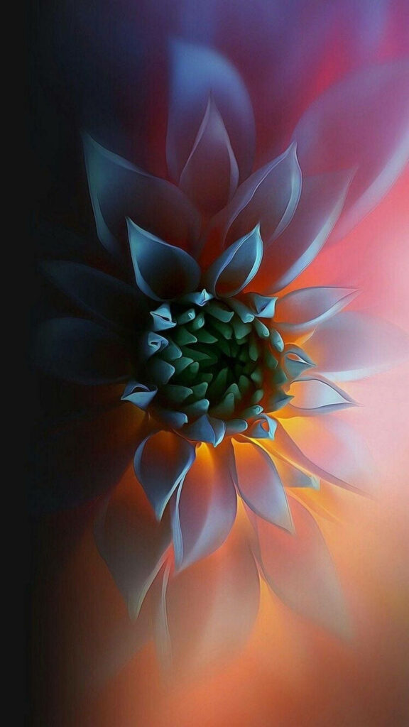 Stunning Blooming Flower Wallpaper: Aesthetic Gradient Design