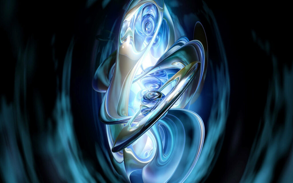 Volatile Blue Abstract Art Wallpaper: Fluid Motion & Ethereal Elegance