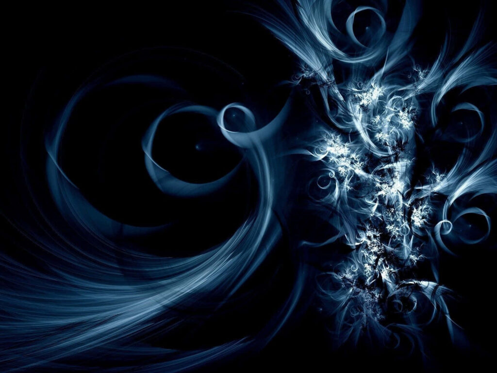 Stunning Blue Abstract Wallpaper on Deep Black Background