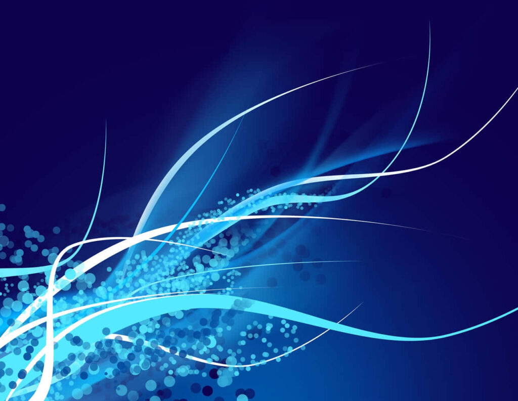 Stunning Blue Abstract Wallpaper with Flowing Lines & Glowing Orbs