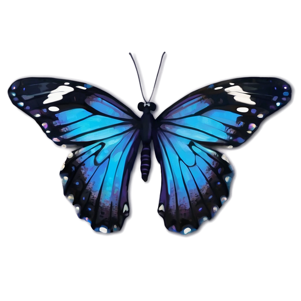 Elegant Blue & Black Butterfly Wallpaper: Stunning Wing Patterns