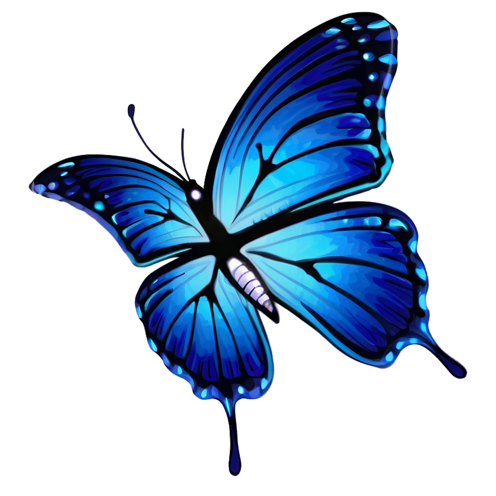 Vibrant Blue Butterfly Wallpaper: Intricate Patterns on Soft Background