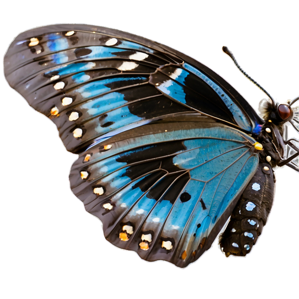 Vibrant Blue Butterfly Wallpaper: Intricate Patterns in Nature