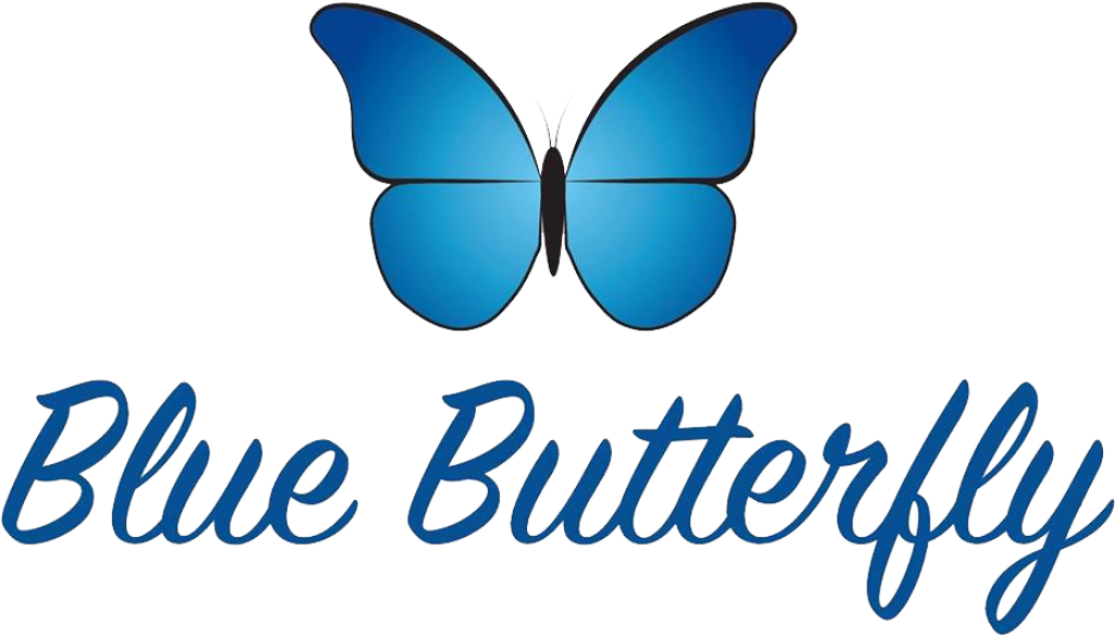Elegant Blue Butterfly Wallpaper with Smooth Gradient Design
