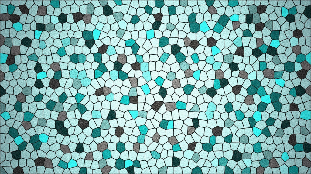 Stunning Blue Ceramic Mosaic Wallpaper: Irregular Tessellated Design
