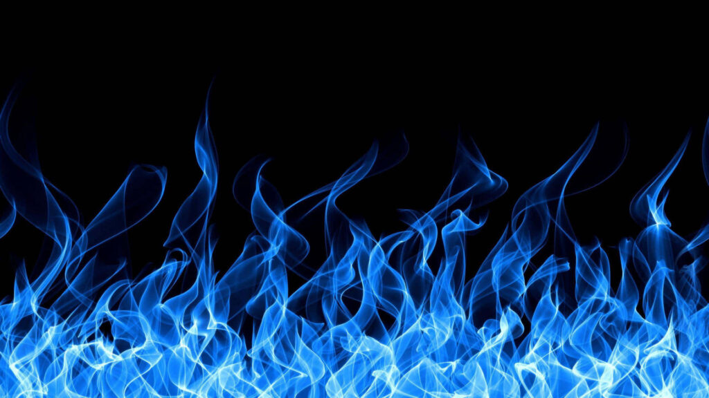Stunning Blue Abstract Flame Wallpaper on Black Background