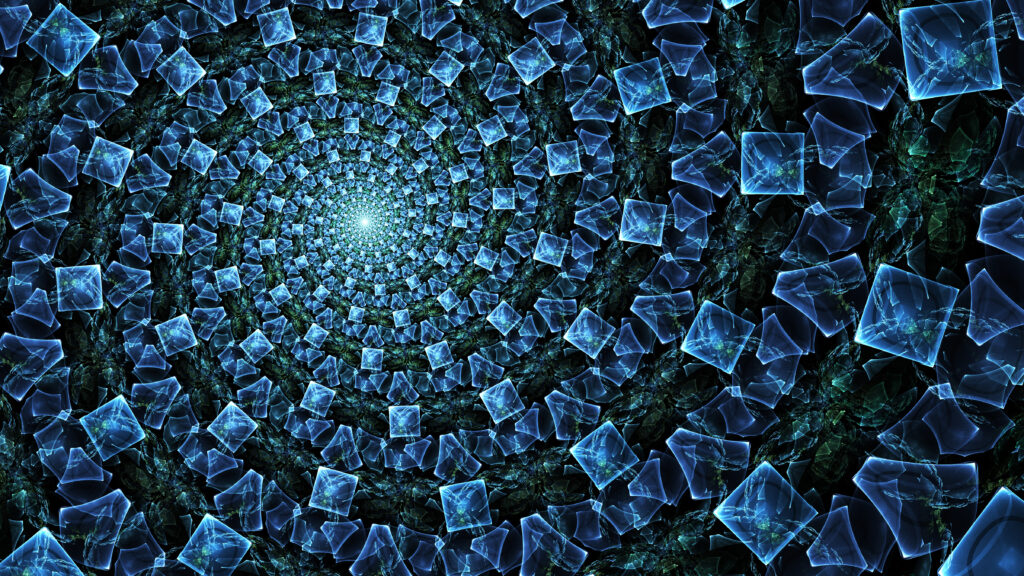 Mesmerizing Blue Fractal Funnel Wallpaper - 4800x2700 Background