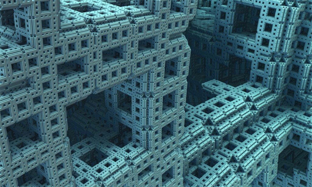 Stunning Fractal Wallpaper: Intricate Geometric Blue Design Background