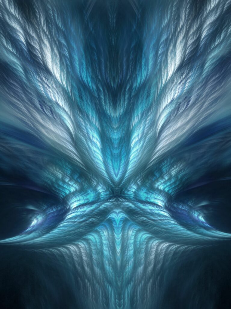 Stunning Blue Fractal Wallpaper: Luminous Abstract Background Art
