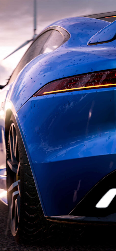 Stunning Blue Jaguar F-Type Close-Up Wallpaper from Project Cars 2