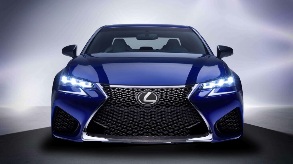 Blue Lexus GS F Front View: Aggressive Design & Luxurious Aura Wallpaper