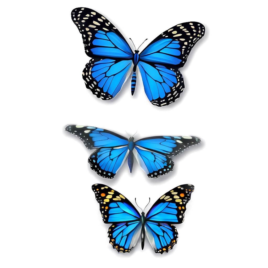 Stunning Blue Monarch Butterflies Wallpaper Background Design