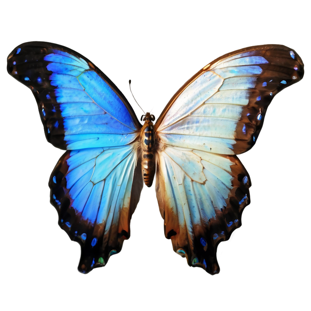 Stunning Blue Morpho Butterfly Wallpaper with Iridescent Wings