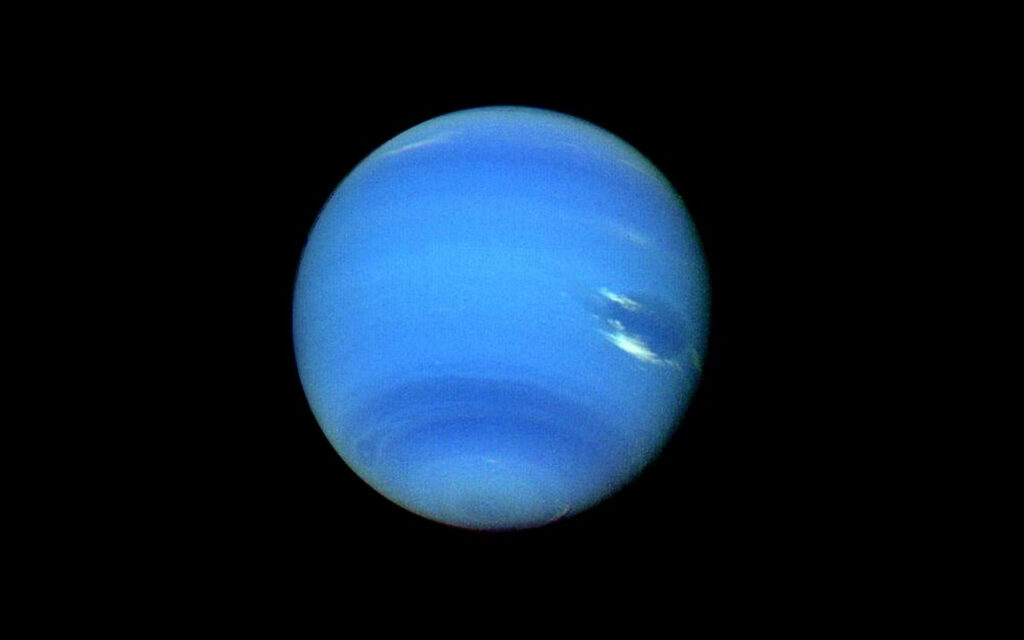 Vibrant Neptune Wallpaper: Celestial Beauty in Deep Blue & Black