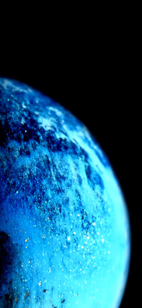 Stunning Blue Planet Wallpaper: Cosmic Serenity on Black Background