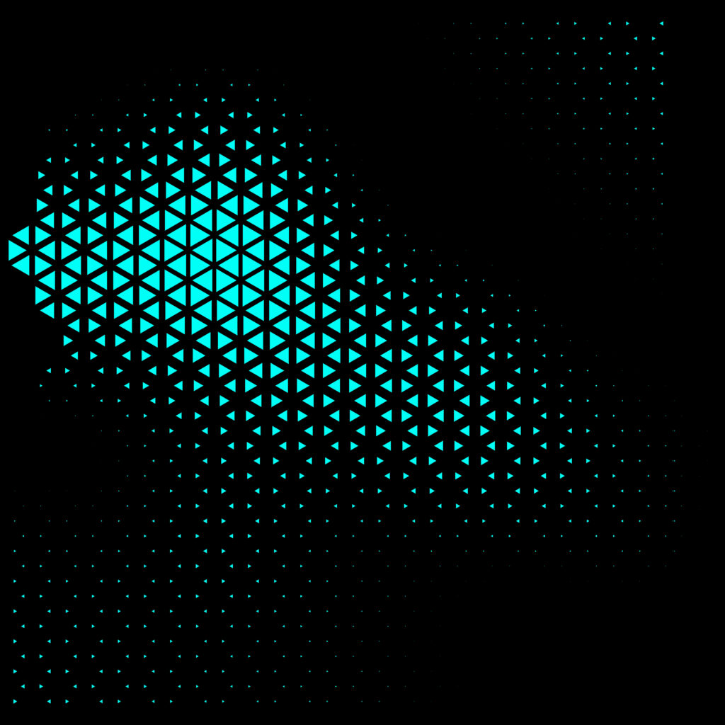 Blue Triangle Abstract Wallpaper on Black Background - High Resolution