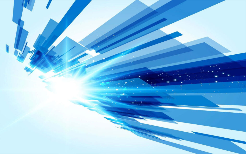 Vibrant Blue Vector Wallpaper with Glassy Geometric Shapes