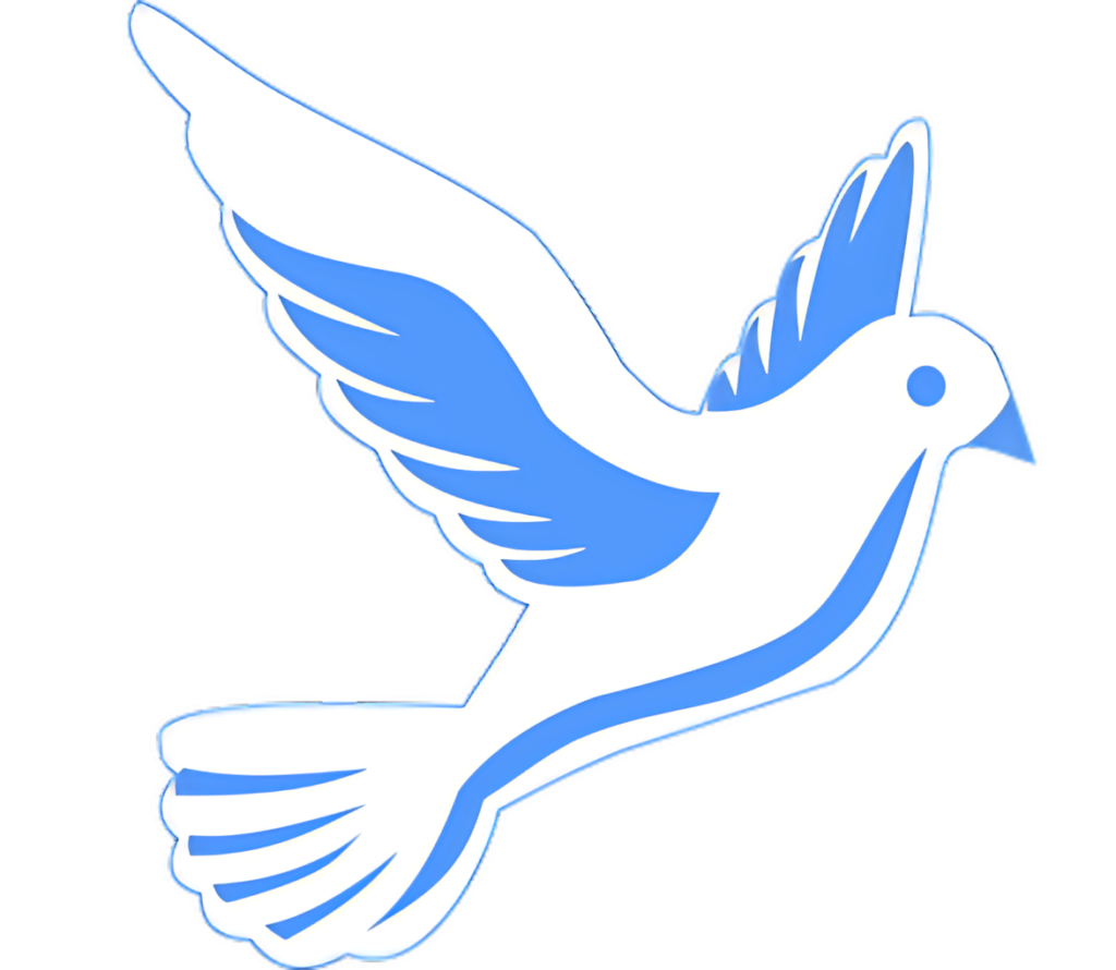Artistic Blue & White Dove Wallpaper: Symbol of Peace & Freedom