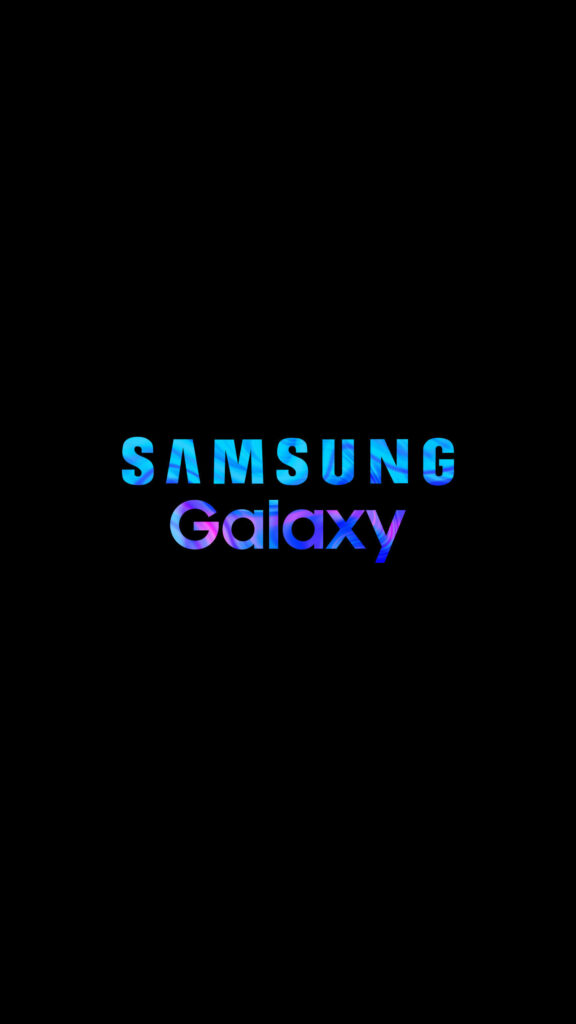 Galactic Gradient: A Striking Blue and Purple Samsung Galaxy Logo Wallpaper on a Sleek Black Backdrop