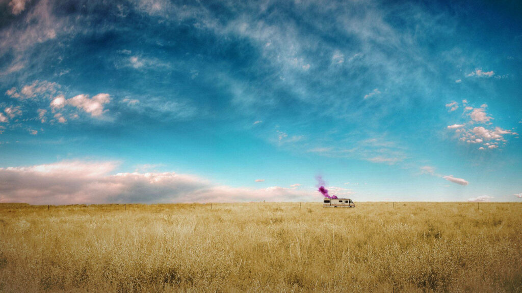Stunning Breaking Bad Wallpaper: Heisenberg's RV in Desert Sky