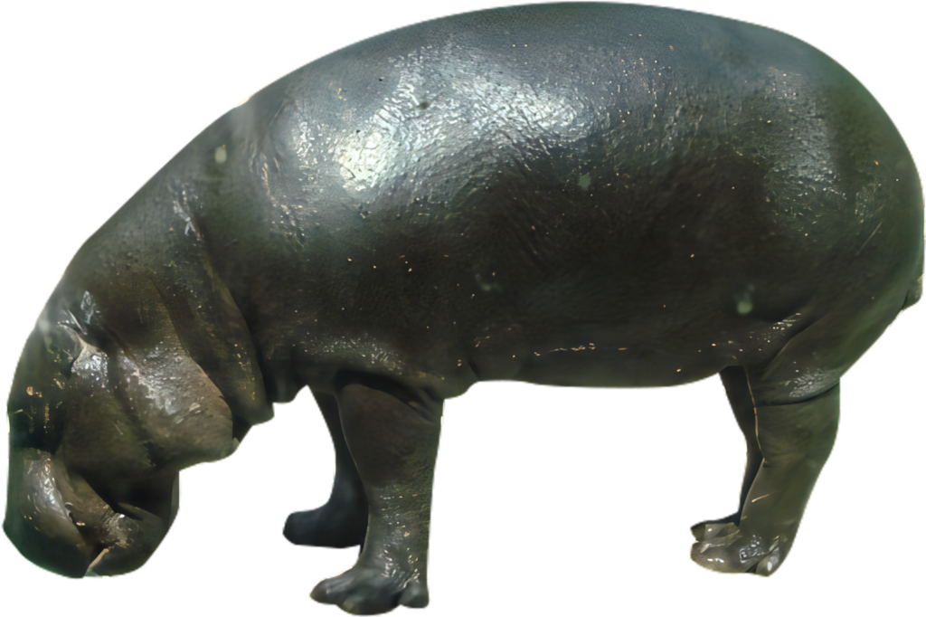 Detailed PNG of Bronze Hippopotamus Sculpture - Artistic Wallpaper